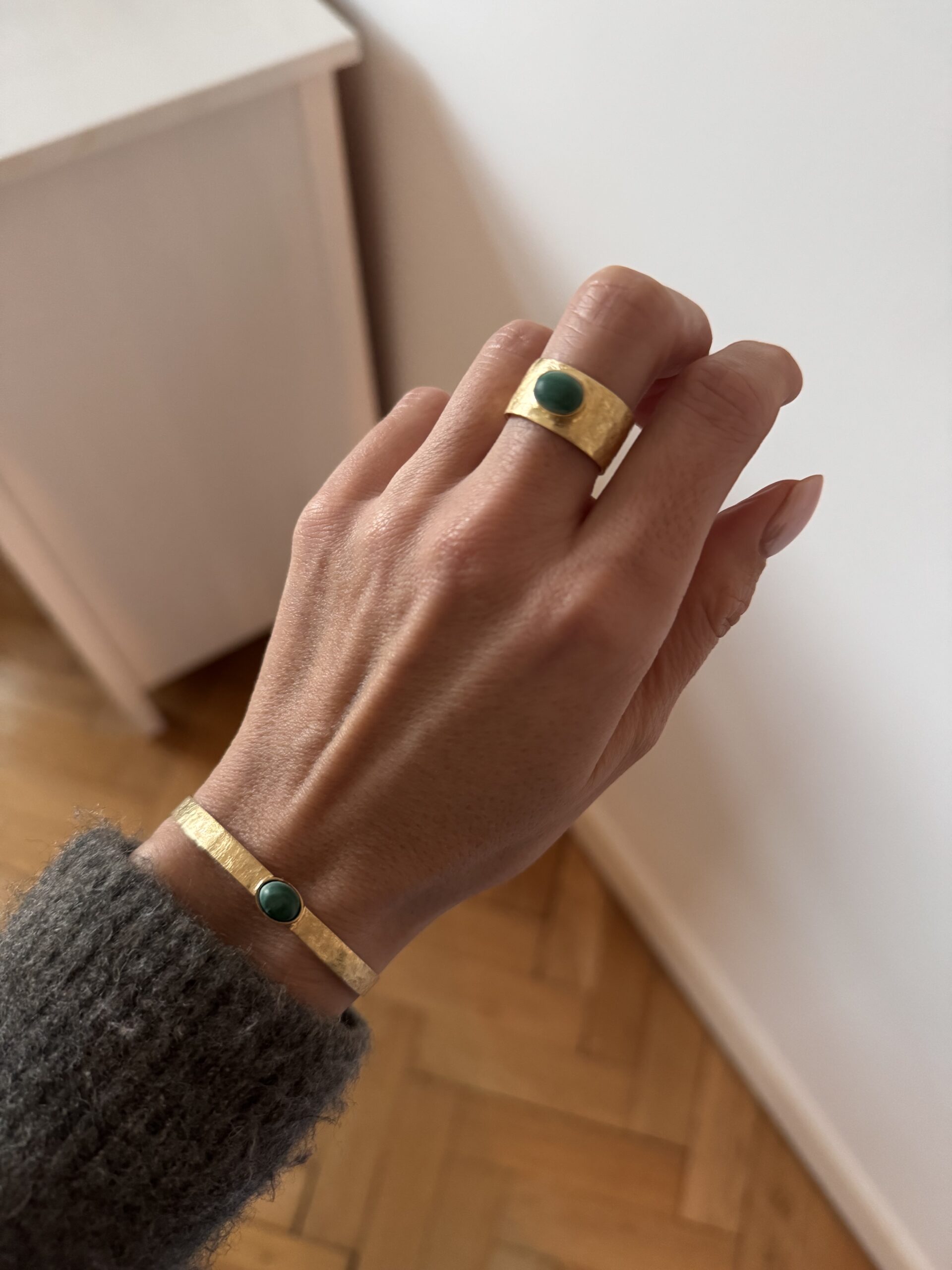 Pierścionek Wide Malachit - obrazek 3