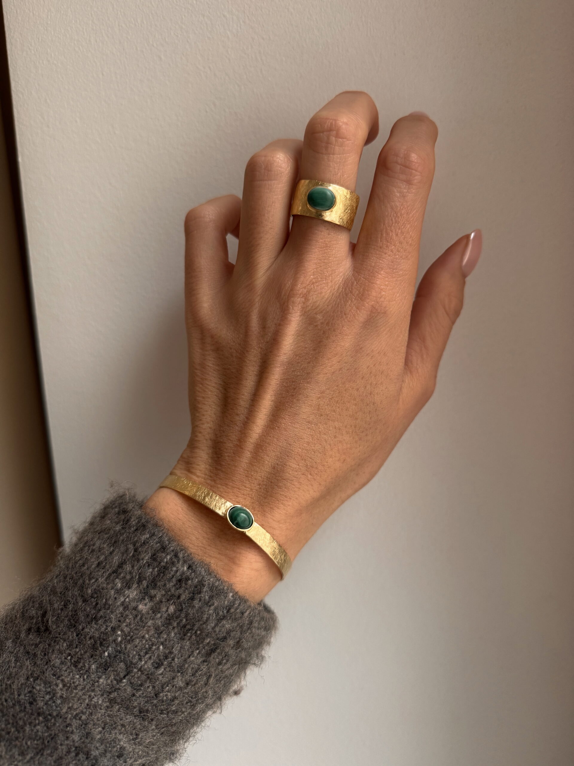 Pierścionek Wide Malachit - obrazek 4
